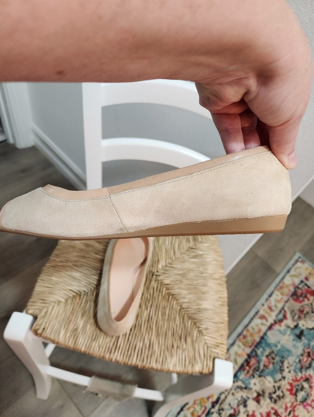 Cole Haan Suede Peep-Toe Flats Size 10 - Picture 3 of 7